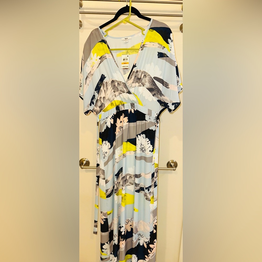 Bar III Floral Print Maxi Dress (w slip lining)
